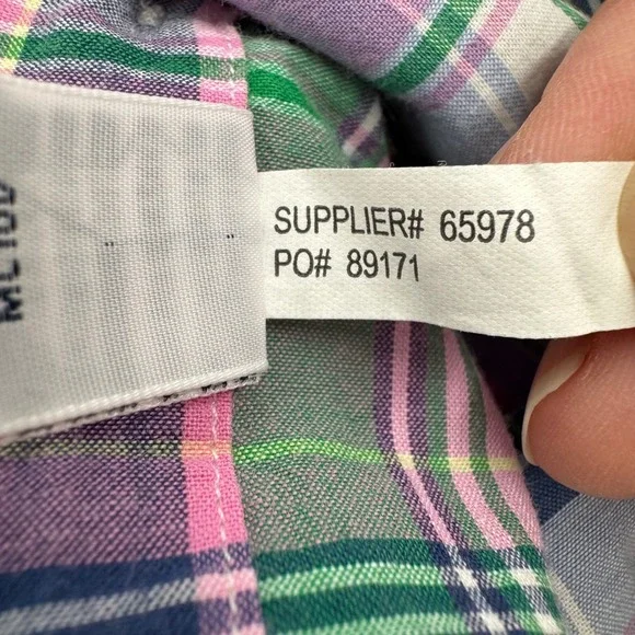 Ralph Lauren Mens Large Plaid Button Down Shirt Pink Green Purple Madras L - Picture 6 of 6